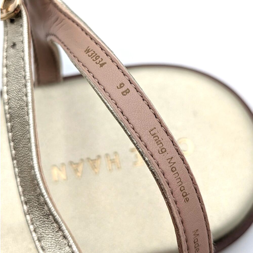 Cole Haan Flynn Strappy Sandals Ankle Strap Women Gold Size US9B EU39.5 - Picture 5 of 10